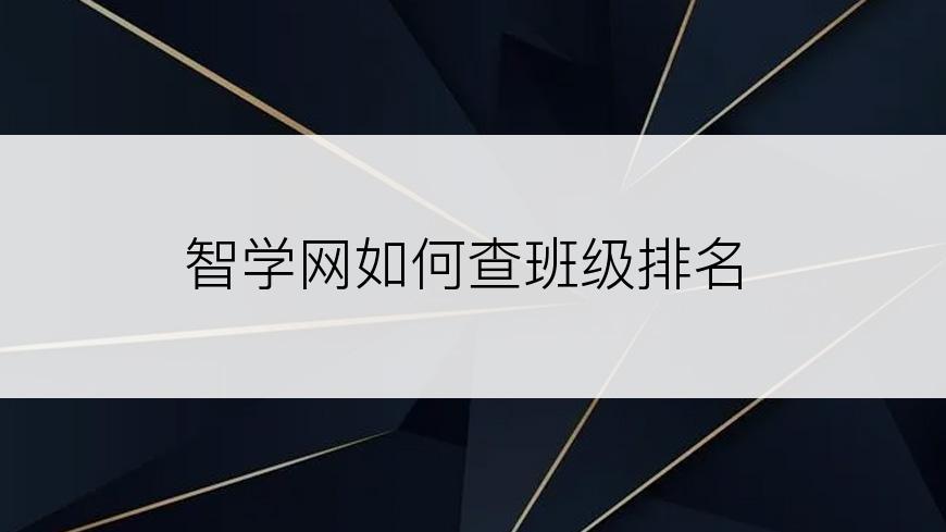 智学网如何查班级排名