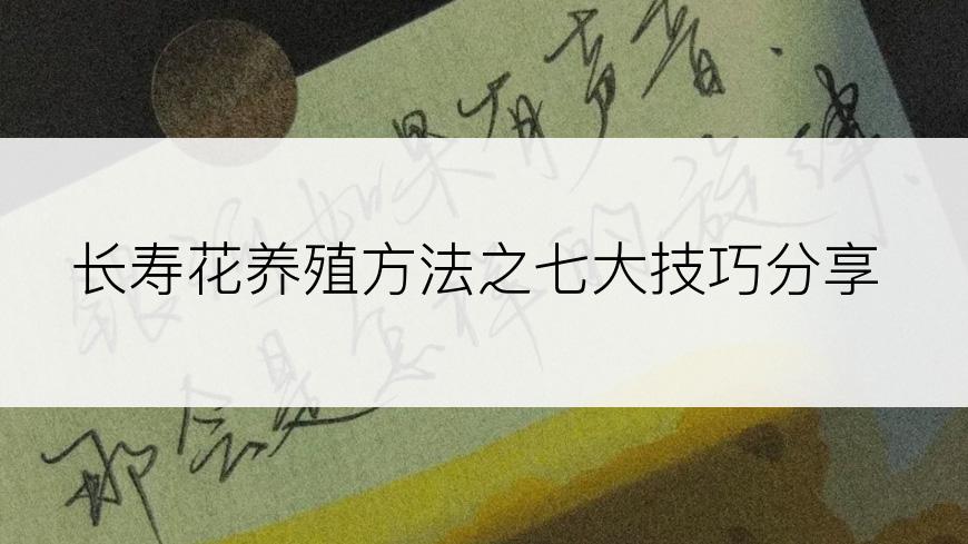 长寿花养殖方法之七大技巧分享