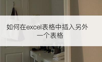 如何在excel表格中插入另外一个表格