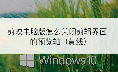 剪映电脑版怎么关闭剪辑界面的预览轴（黄线）