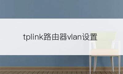 tplink路由器vlan设置