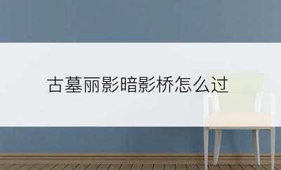 古墓丽影暗影桥怎么过