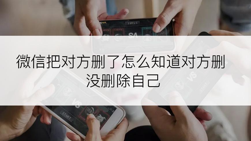 微信把对方删了怎么知道对方删没删除自己