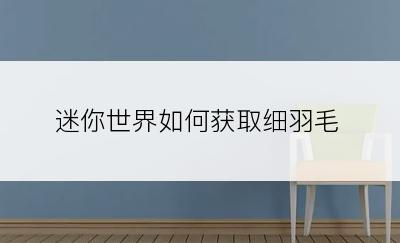 迷你世界如何获取细羽毛