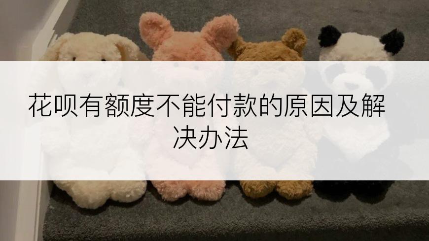 花呗有额度不能付款的原因及解决办法