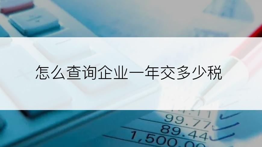 怎么查询企业一年交多少税
