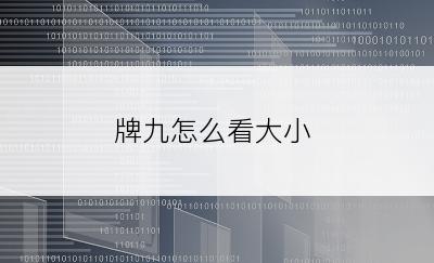 牌九怎么看大小