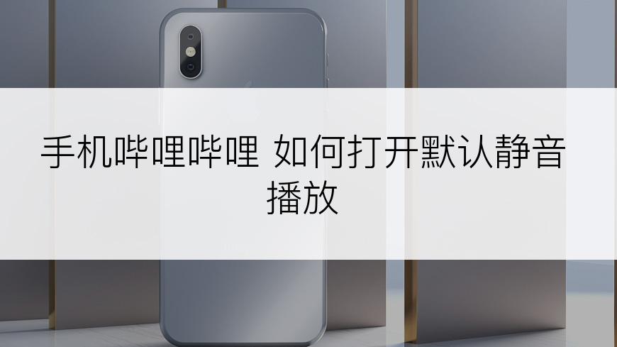 手机哔哩哔哩 如何打开默认静音播放
