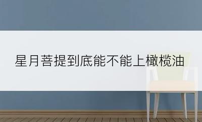 星月菩提到底能不能上橄榄油