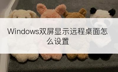 Windows双屏显示远程桌面怎么设置