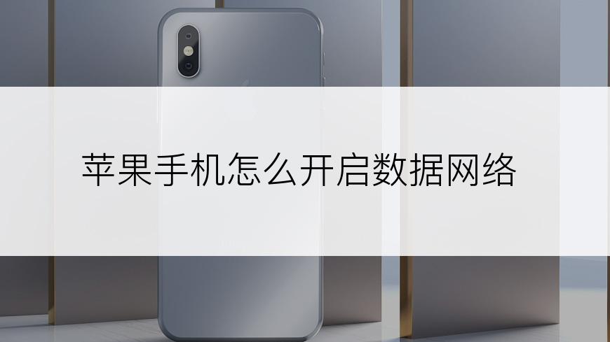 苹果手机怎么开启数据网络
