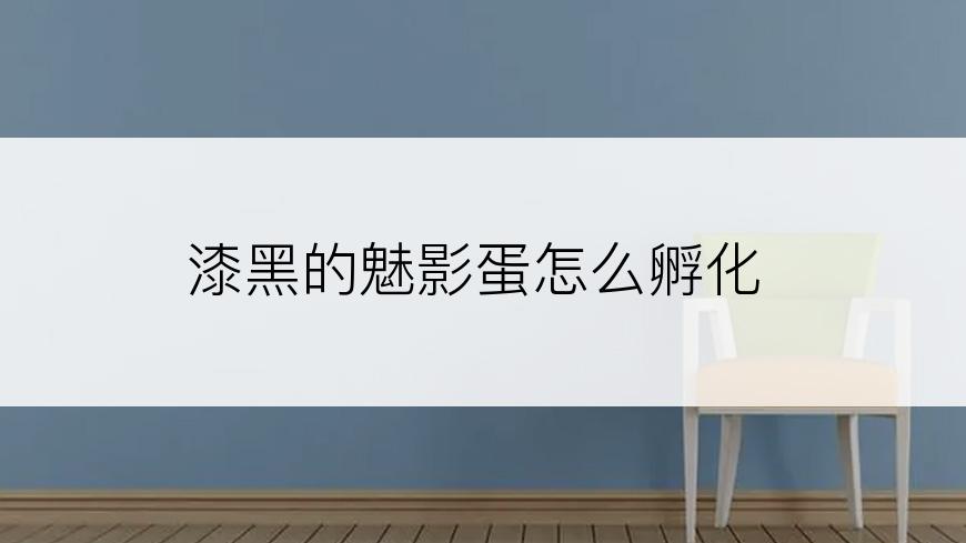 漆黑的魅影蛋怎么孵化