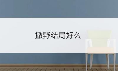 撒野结局好么