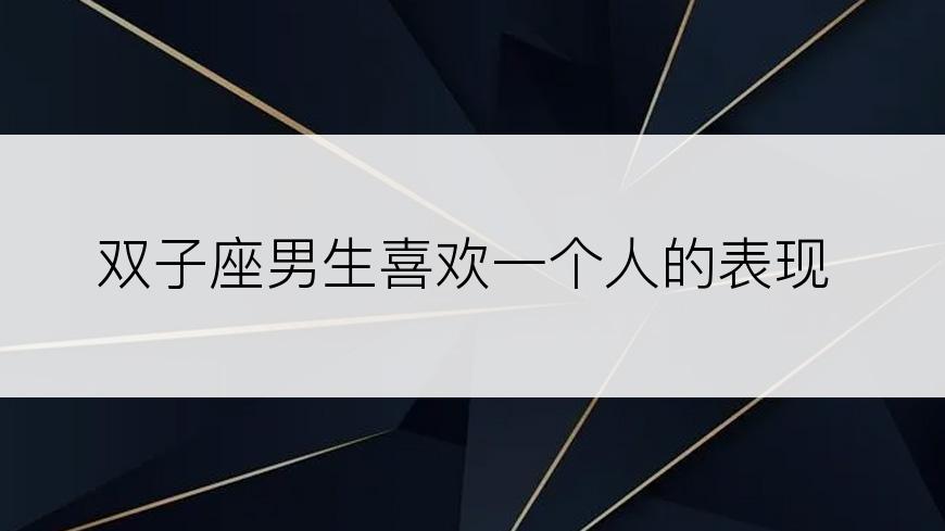 双子座男生喜欢一个人的表现