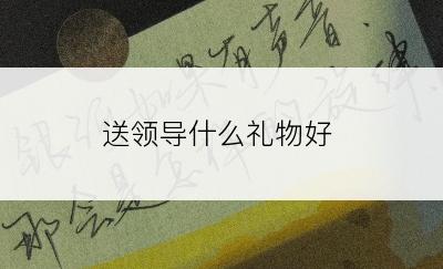 送领导什么礼物好