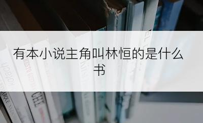 有本小说主角叫林恒的是什么书