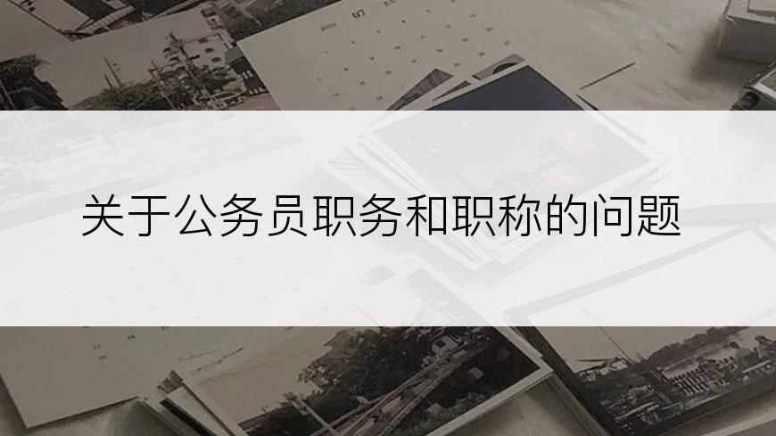 关于公务员职务和职称的问题