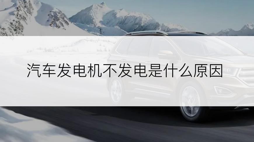 汽车发电机不发电是什么原因