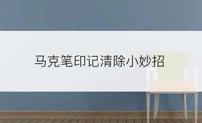 马克笔印记清除小妙招
