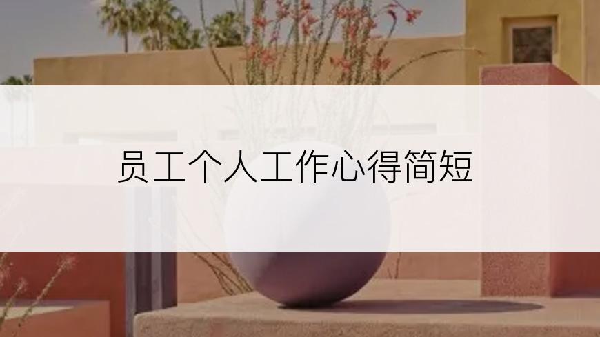 员工个人工作心得简短