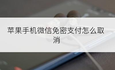 苹果手机微信免密支付怎么取消