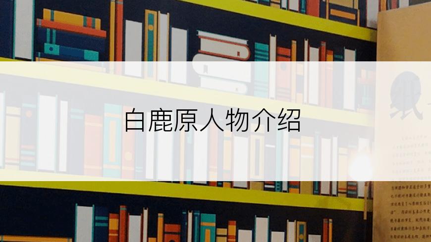 白鹿原人物介绍