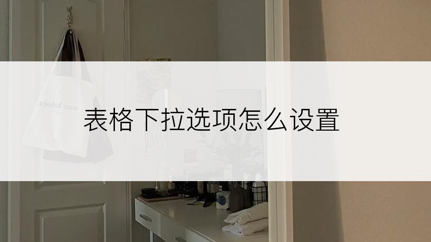 表格下拉选项怎么设置