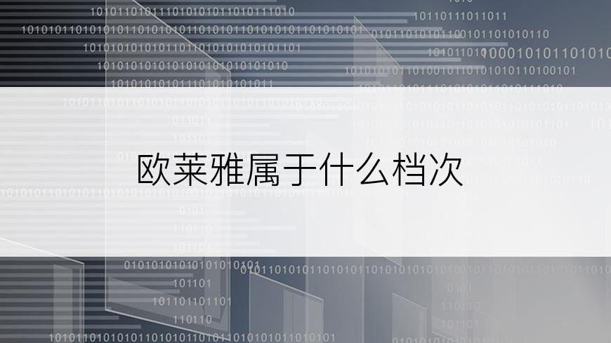 欧莱雅属于什么档次