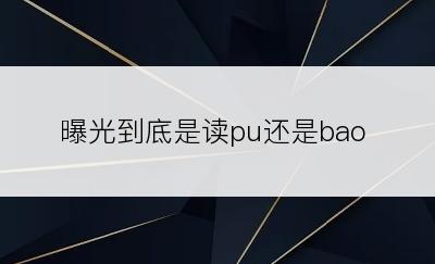 曝光到底是读pu还是bao