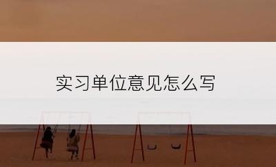 实习单位意见怎么写