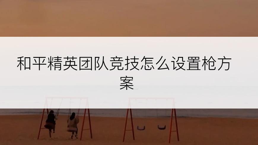 和平精英团队竞技怎么设置枪方案