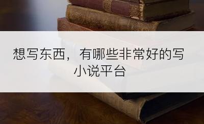 想写东西，有哪些非常好的写小说平台