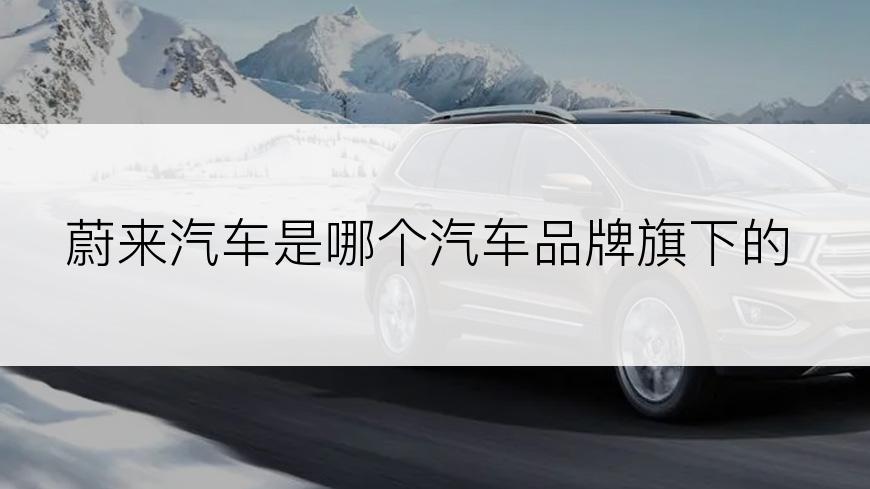 蔚来汽车是哪个汽车品牌旗下的