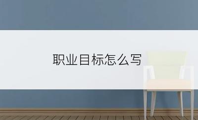 职业目标怎么写