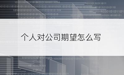 个人对公司期望怎么写