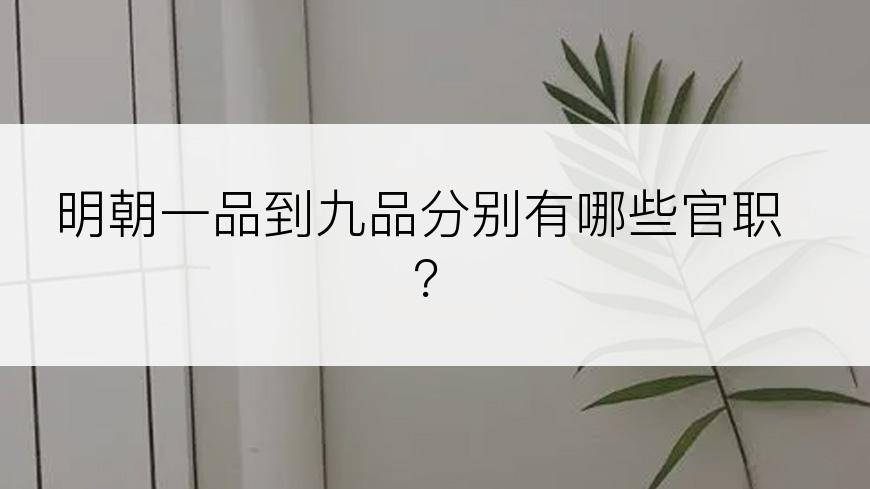 明朝一品到九品分别有哪些官职？