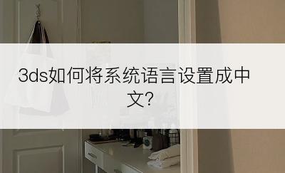 3ds如何将系统语言设置成中文？