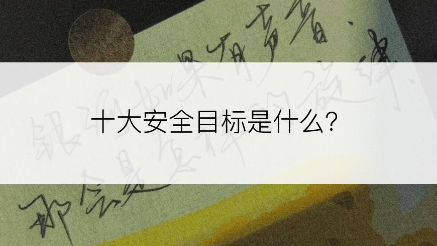 十大安全目标是什么？