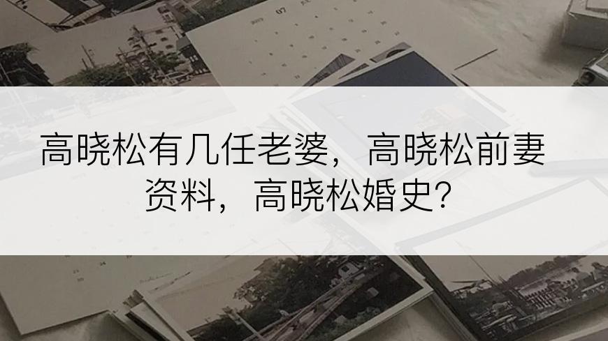 高晓松有几任老婆，高晓松前妻资料，高晓松婚史？