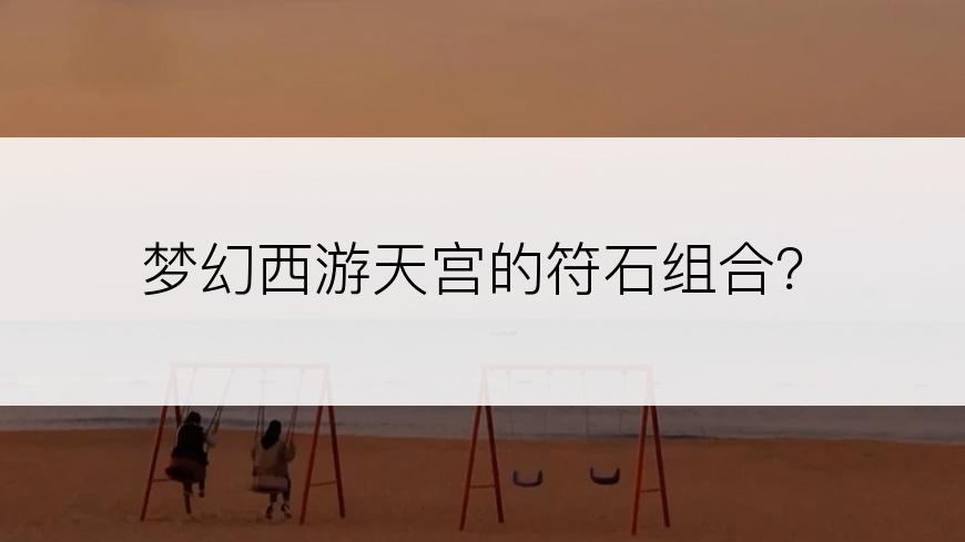 梦幻西游天宫的符石组合？