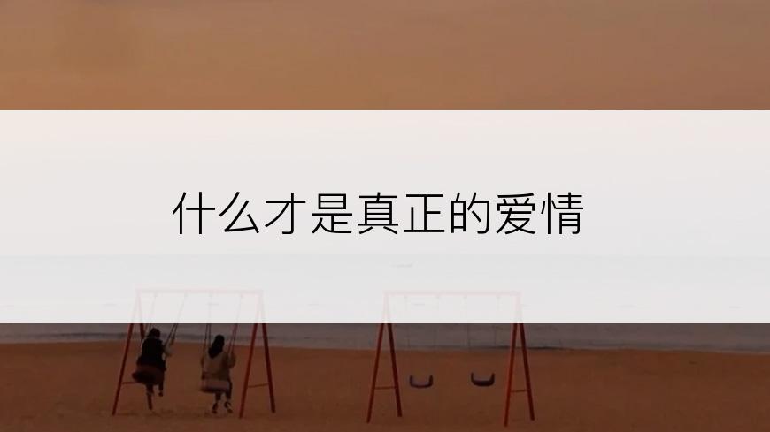 什么才是真正的爱情