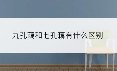 九孔藕和七孔藕有什么区别