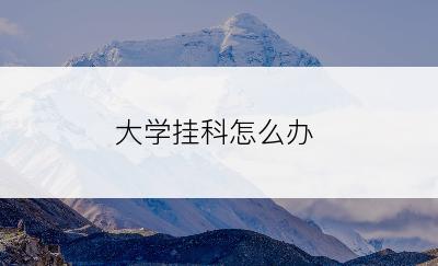大学挂科怎么办