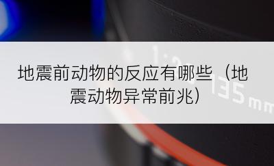 地震前动物的反应有哪些（地震动物异常前兆）