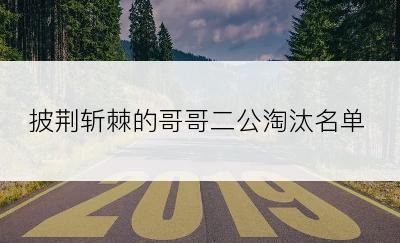 披荆斩棘的哥哥二公淘汰名单