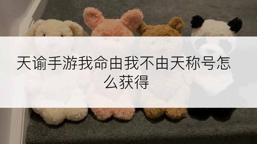 天谕手游我命由我不由天称号怎么获得