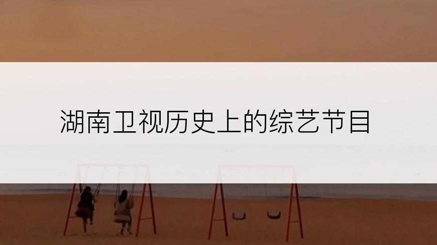 湖南卫视历史上的综艺节目