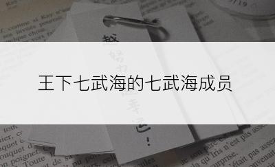 王下七武海的七武海成员