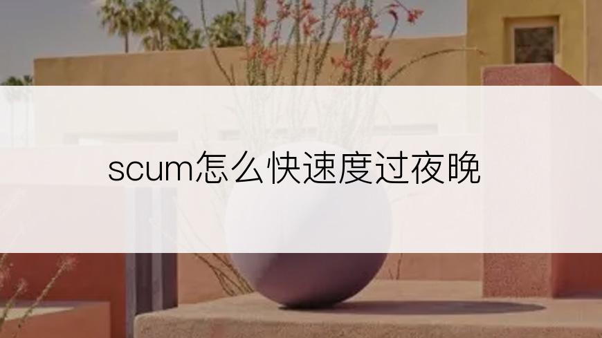 scum怎么快速度过夜晚