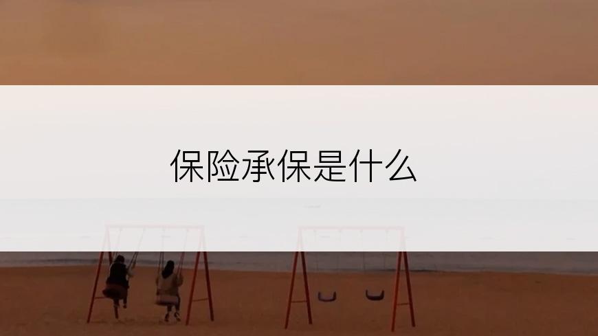 保险承保是什么